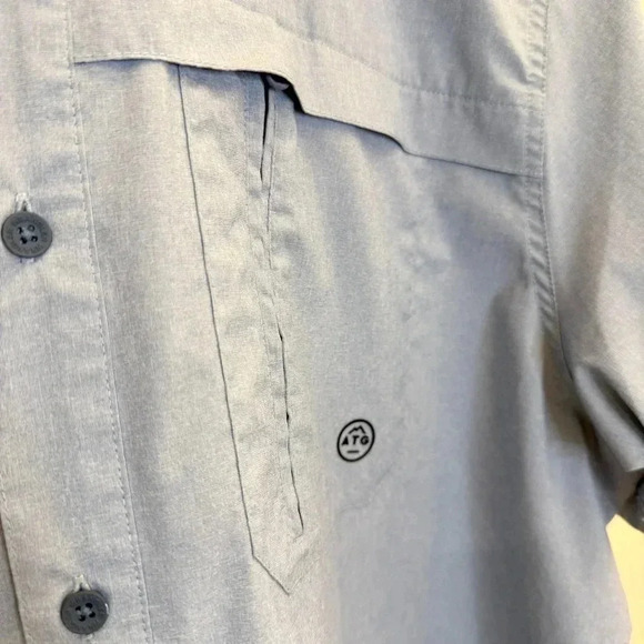 Wrangler Men's ATG XL Blue Short Sleeve Utility Shirt Button-Up Casual - Picture 4 of 9